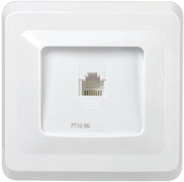 IEK VEGA РТ10-ВБ Розетка 1-ая телефонная RJ11 ВЕГА белый