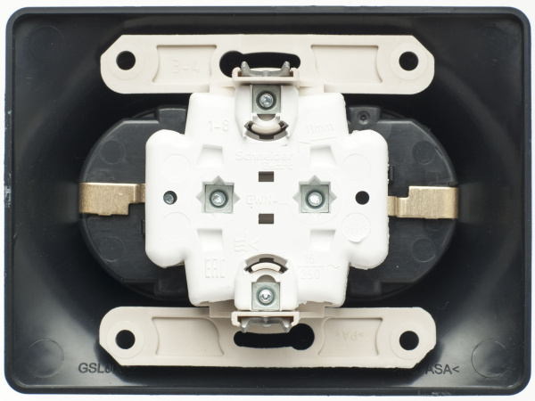 Купить Systeme Electric Glossa Антрацит Розетка 2-ая с/з, 16А (в сборе)