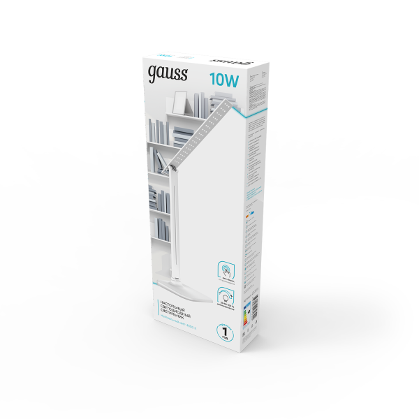Купить Gauss Светильник настольный модель GTL201 10W 580lm 4000K 170-265V белый диммируемый LED 1/10/40 GT2011