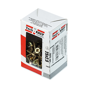 Tech-Krep Саморезы универсальные  25х2,5 мм (200 шт) желтые - коробка с ок. 102222