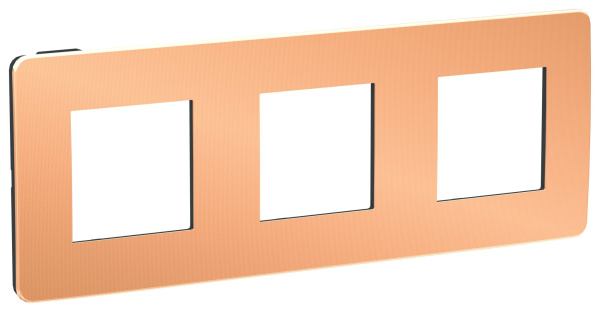 Купить SE Unica Studio Медь/Антрацит Рамка 3-ная NU280658