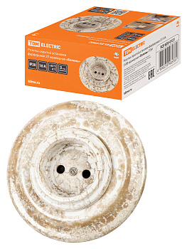 TDM Розетка скрытой установки фарфоровая 2П 10А 250В мраморная «Болонь» SQ1820-0121