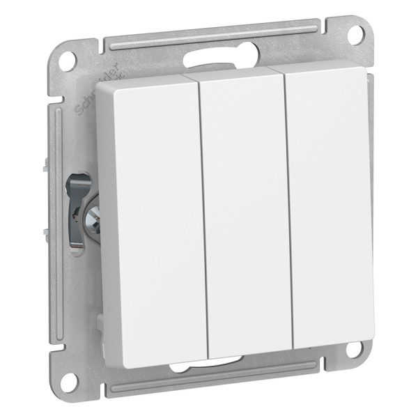 Systeme Electric AtlasDesign Бел Выключатель 3-клавишный сх.1+1+1, 10АХ, механизм