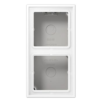 JUNG LS 990 Белый матовый Коробка накладного монтажа 2 поста, с встроенной рамкой LS582AWWM