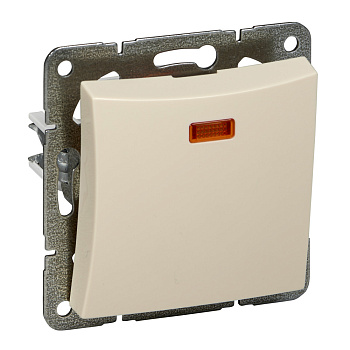 SE Дуэт Беж Выключатель 1-клавишный (сх.1) с подсветкой WDE000213