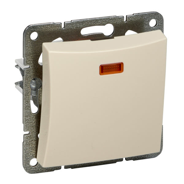 SE Дуэт Беж Выключатель 1-клавишный (сх.1) с подсветкой WDE000213