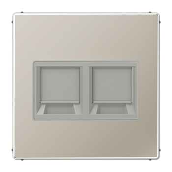 JUNG Плата (фиксация защёлкиванием) для двух модулей металл нержавеющая сталь ES1969-2WE