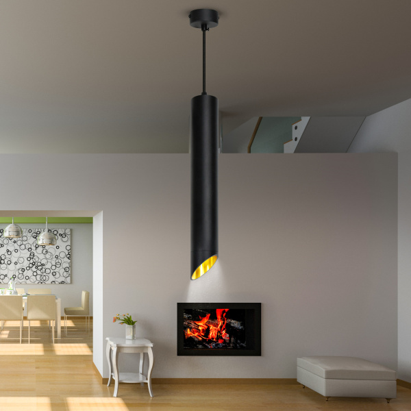 ЭРА Светильник подвесной (подвес) PL 17 BK MR16/GU10, черный, потолочный, цилиндр