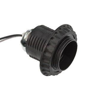 Патрон E27 с проводом 20 см черный Rexant 11-8876