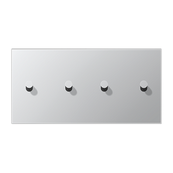 JUNG LS1912 Алюминий Центральная плата, 2 поста, для горизонтальной установки, тумблеры 2+2,конус; метал. исполнение AL12-250K0