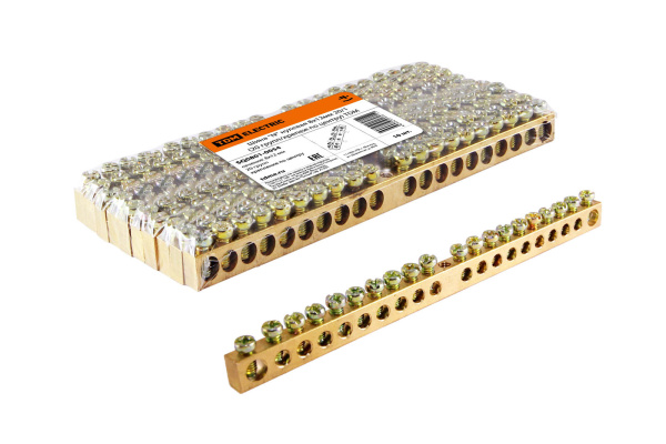 TDM Шина "N" нулевая 8х12мм 20/1 (20 групп/крепеж по центру) SQ0801-0054