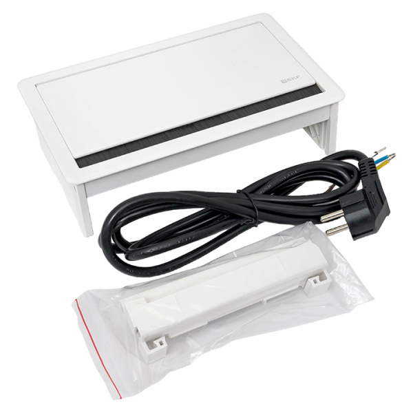 Купить EKF PROxima Встраиваемый настольный розеточный блок выдвижной, 8 модулей, белый, C-Line