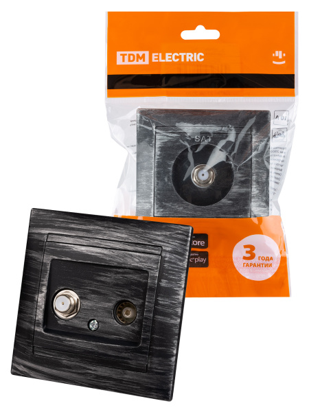 TDM Розетка TV ("мама") + SAT (F-разъем) 0-2400МГц старинное серебро "Лама" SQ1815-0661