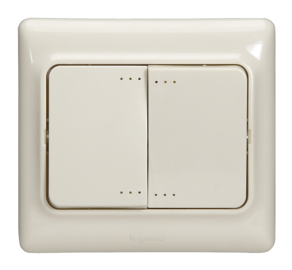 Legrand Kaptika Бежевый Выключатель 2-клавишный с/п 782133
