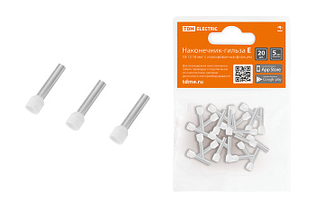 TDM Наконечник-гильза Е7508 0,75мм2 с изолированным фланцем (20шт) SQ0568-0045