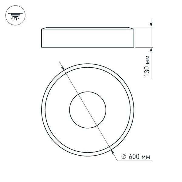 Купить Arlight Светильник SP-TOR-RING-SURFACE-R600-42W Warm3000 (WH, 120 deg) (IP20 Металл, 3 года) 022137(1)