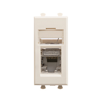 DKC Компьютерная розетка RJ-45 модульная, кат.5е экранированная, "Avanti","Ванильная дымка", 1 модуль
