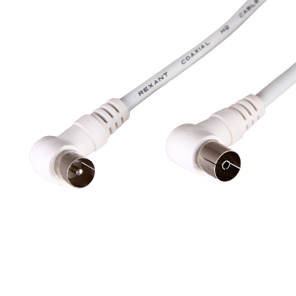 Шнур TV шт - TV гн 1.5М Угловой Белый Rexant 18-0022