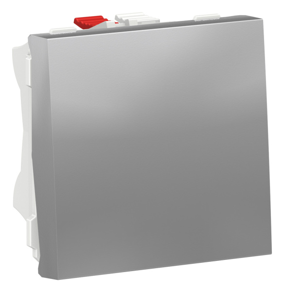 Купить SE Unica Modular Алюминий Выключатель 1-клавишный, сх. 1, 10 AX, 250В, 2 модуля NU320130