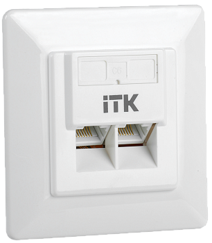 IEK ITK Внутренняя инф. розетка RJ45 кат. 6 UTP 2 порта CS2-1C06U-2-1