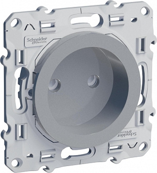 SE Odace Алюминий Розетка б/з со шторками S53R033