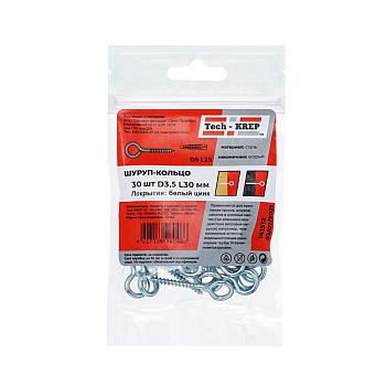 Tech-Krep Шуруп-кольцо 3,5х30 (30 шт) - пакет 141512