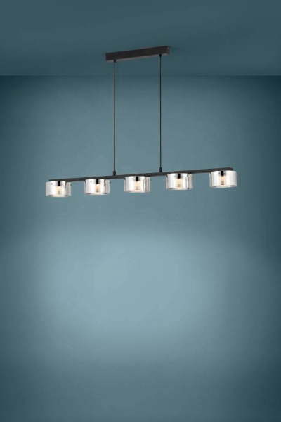Купить Eglo COPILLOS Подвес светодный димм, 5х7,2W(LED), L1160, B150, H1500, 2850lm, сталь, черный/стекло с напыл., черный-прозрачный 39875