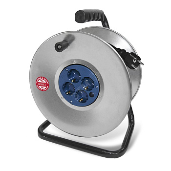 Удлинитель ТМ Союз сил. на металл. катушке с 4 гн. з/к 3700Вт ПВС 50м 482S-4375