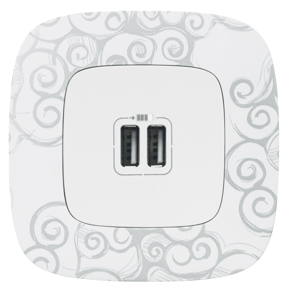 Купить Legrand Valena ALLURE Бел Розетка 2-ая USB 240В/5В 1500мА (с лицевой панелью) 754995