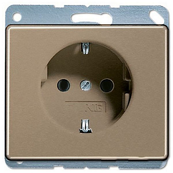 JUNG Штепсельная розетка SCHUKO с защитой от детей 16A 250V~ золотая бронза SL520NKIGB