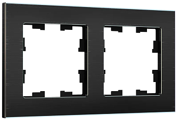 IEK BRITE DECOR Черный металл Рамка 2-м РУ-2-1-БрЧ