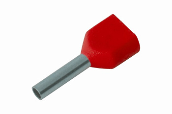 Наконечник штыревой втулочный изолированный F-8мм 2х1мм² (НШВи(2) 1.0-8 / НГи2 1,0-8) красный Rexant 08-2803