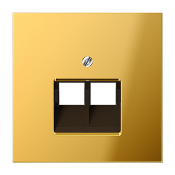 JUNG LS 990 Блеск золота Накладка 2-ой наклонной ТЛФ/комп розетки GO2969-2UA