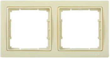 IEK РУ-2-БК Рамка двухместная квадратная BOLERO Q1 кремовый EMB22-K33-Q1