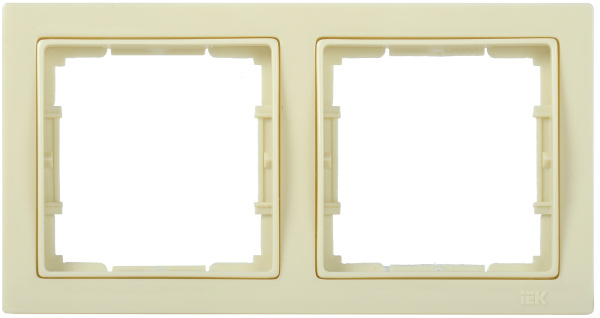 IEK РУ-2-БК Рамка двухместная квадратная BOLERO Q1 кремовый EMB22-K33-Q1