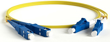 Hyperline FC-S2-9-LC/UR-SC/AR-H-2M-LSZH-YL Патч-корд волоконно-оптический (шнур) SM 9/125 (OS2), LC/UPC-SC/APC, 2.0 мм, simplex, LSZH, 2 м 243409