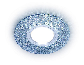 Ambrella Встраиваемый точечный светильник с LED подсветкой S335 CL прозрачный GU5.3+3W(LED WHITE) D104*25