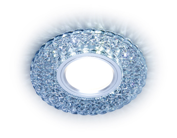 Ambrella Встраиваемый точечный светильник с LED подсветкой S335 CL прозрачный GU5.3+3W(LED WHITE) D104*25