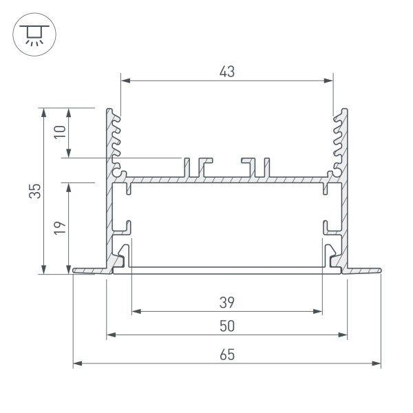 Купить Arlight Профиль SL-LINIA65-F-2000 ANOD (Алюминий) 029033