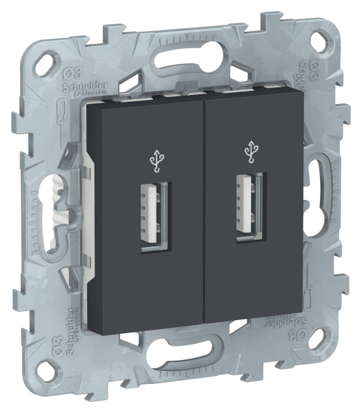 Купить SE Unica New Антрацит Розетка USB двойная NU542754