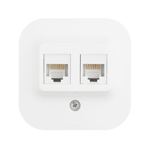 Купить Legrand Quteo Белый Розетка 2XRJ45 категория 5е UTP 782228