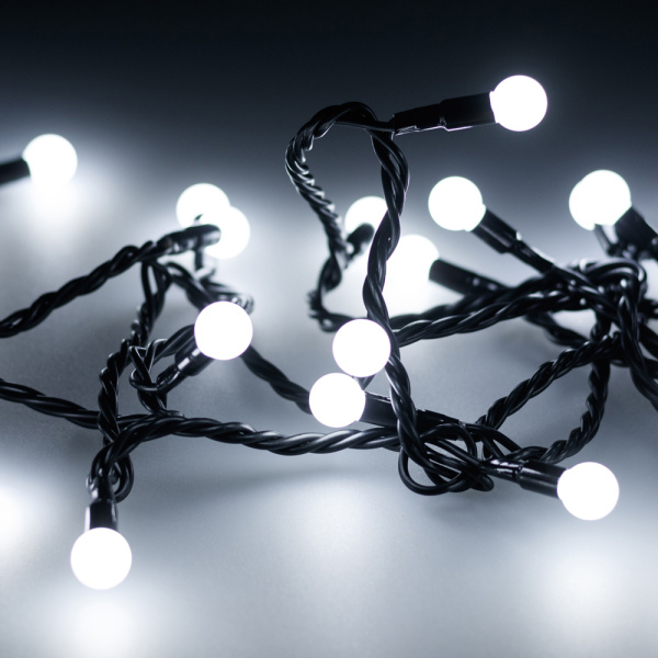 Купить Arlight Светодиодная гирлянда ARD-BALL-CLASSIC-D13-10000-BLACK-100LED WHITE (230V, 7W) (Ardecoled, IP65) 025571