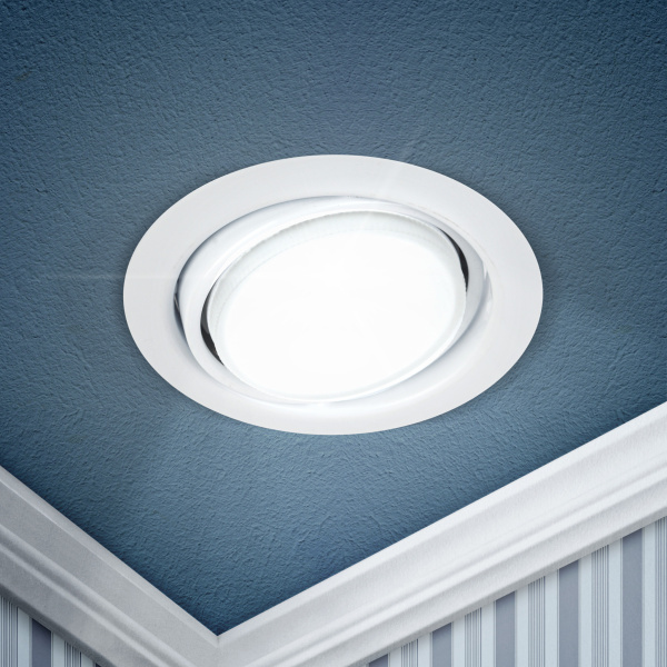 ЭРА KL35 А WH /1 Светильник под лампу Gx53 поворотный, 220V, 13W, белый (80/960)