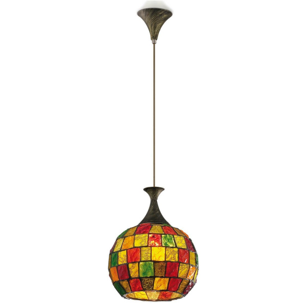 Odeon Light 2094/1 ODL11 657 коричневый/мозаика Подвес  E27 60W 220V VELUTE
