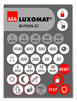 BEG Пульт управления PD3N-2C, в комплекте настенный держатель / серый 92115