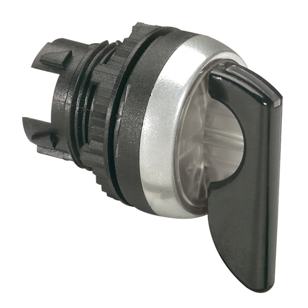 Legrand Osmoz Гол.тумблер с подсв., черная ручка, 2п с фикс. 45град (0-1) 024060