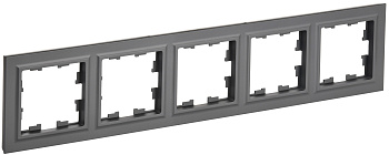 IEK BRITE BASE Графит Рамка 5-м РУ-5-БрГ