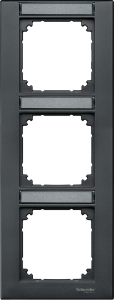 Купить SE Merten SM Антрацит Рамка 3-ая с полем для надписи вертикальная (MTN476314)