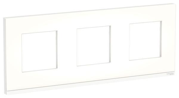 Купить SE Unica Pure Матовое стекло/Белая Рамка 3-ная горизонтальная NU600689