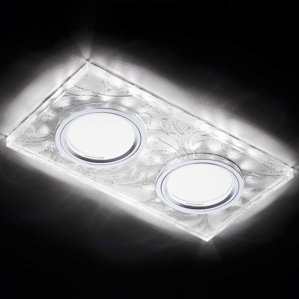 Купить Ambrella Встраиваемый точечный светильник со светодиодной лентой S234/2 W/CH/WH белый/серебро/2MR16+6W(LED WHITE)